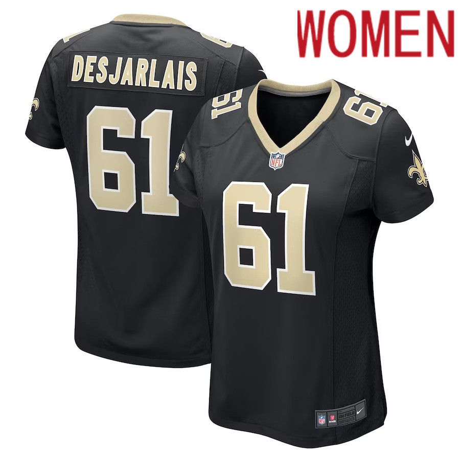 Women New Orleans Saints #61 Drew Desjarlais Nike Black Game Player NFL Jersey->women nfl jersey->Women Jersey